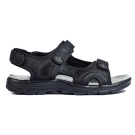 Schwarze Herrensandalen mit Klettverschluss