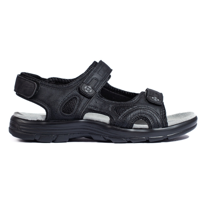 Schwarze Herrensandalen mit Klettverschluss