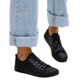 Schwarze Öko-Leder-Sneaker Big Star KK274106