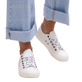 Weiße Öko-Leder-Sneaker Big Star KK274105