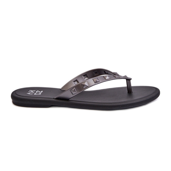 Flache flexible Damen-Flip-Flops ZAXY JJ285297 Grau-Schwarz