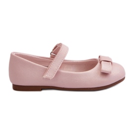 Glänzende Ballerinas für Kinder mit Klettverschluss, Pink Fiorelle rosa