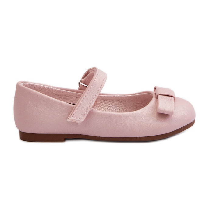 Glänzende Ballerinas für Kinder mit Klettverschluss, Pink Fiorelle rosa