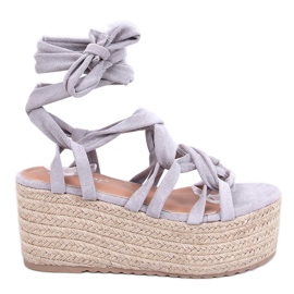 Manon Grey Plateau-Espadrilles grau