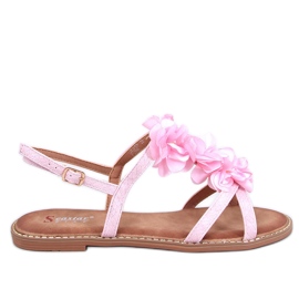 Amaur Rosa Sandalen mit zarten Blumen
