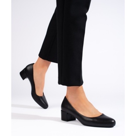 Elegante schwarze Pumps mit niedrigem Absatz von Sergio Leone