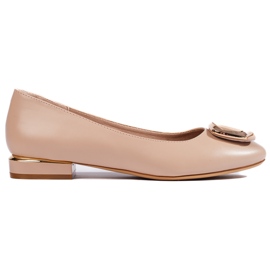 Elegante Damen-Ballerinas in Beige von Sergio Leone