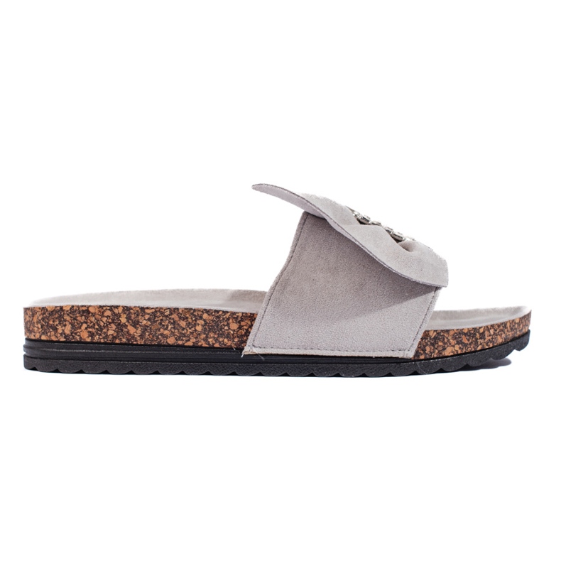 Graue Flip-Flops mit Korksohle