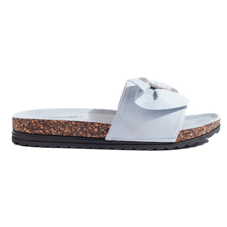 Blaue Flip-Flops mit Korksohlen