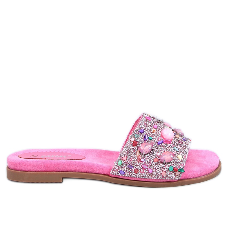 Abriel Fuchsia-Stein-Flip-Flops rosa