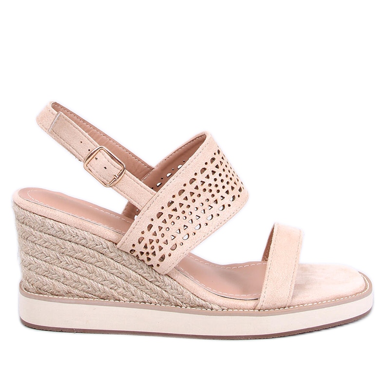 Debeve Beige Espadrille-Sandalen mit Keilabsatz