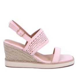 Debeve Pinke Espadrille-Sandalen mit Keilabsatz rosa