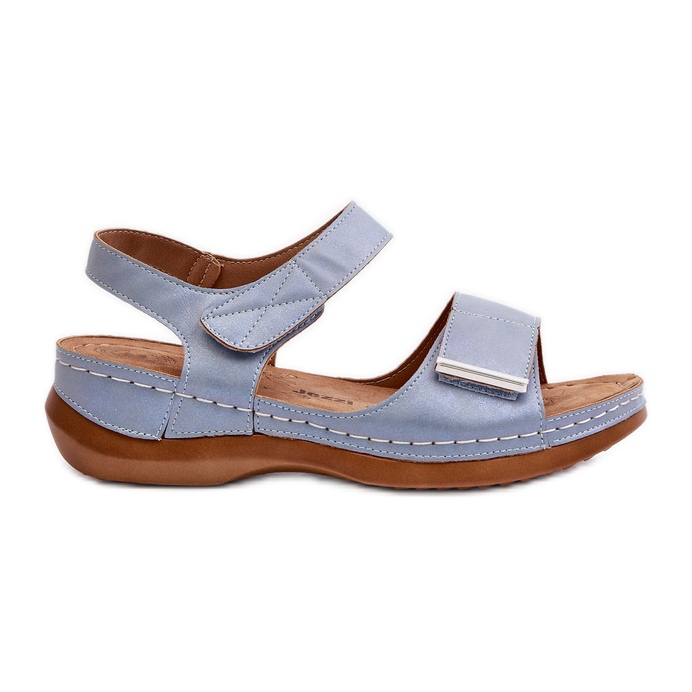 Evento Bequeme Damen-Sandalen mit Klettverschluss in Blau von Iphiope