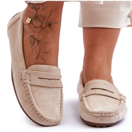Frauen -Wildleder -Beige -Slipper