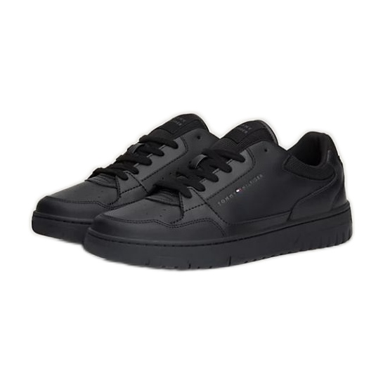 Tommy Hilfiger Basket Core Leather Ess M FM0FM05040BDS Schuhe schwarz