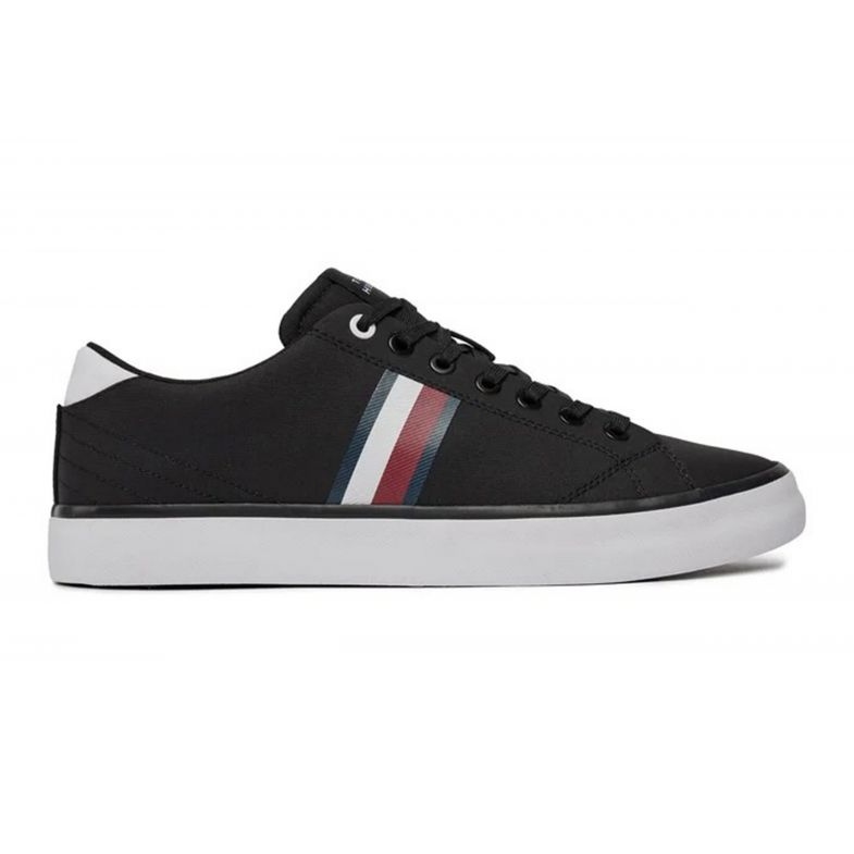 Tommy Hilfiger Hi Vulc Low Stripes Mesh M FM0FM04946BDS Schuhe schwarz