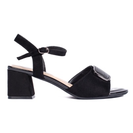 Schwarze, elegante Sandaletten von Sergio Leone