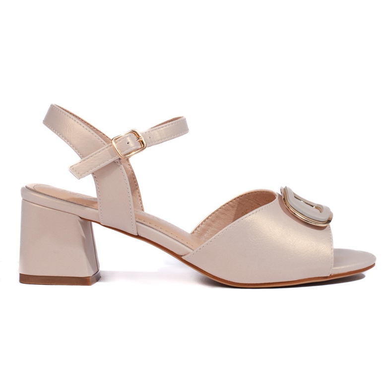 Cremefarbene Damensandalen von Sergio Leone beige