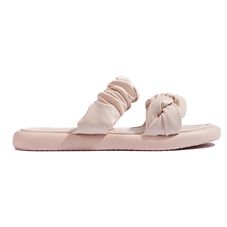 Stilvolle beige flache Damen-Flip-Flops