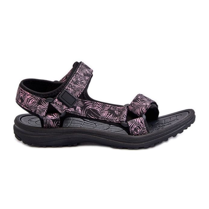 Leichte Sportsandalen für Damen in Schwarz und Rosa Lumeria