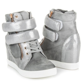 Modischer Sneaker mit Klettverschluss grau