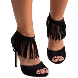 Schwarze Molines-Sandalen mit hohem Absatz