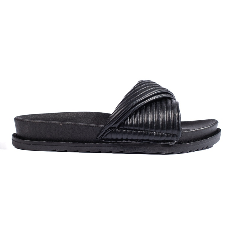Schwarze flache Flip-Flops für Damen