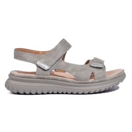 Bequeme graue Damensandalen