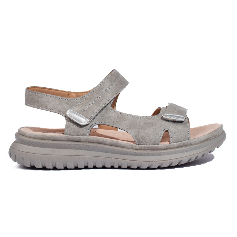 Bequeme graue Damensandalen