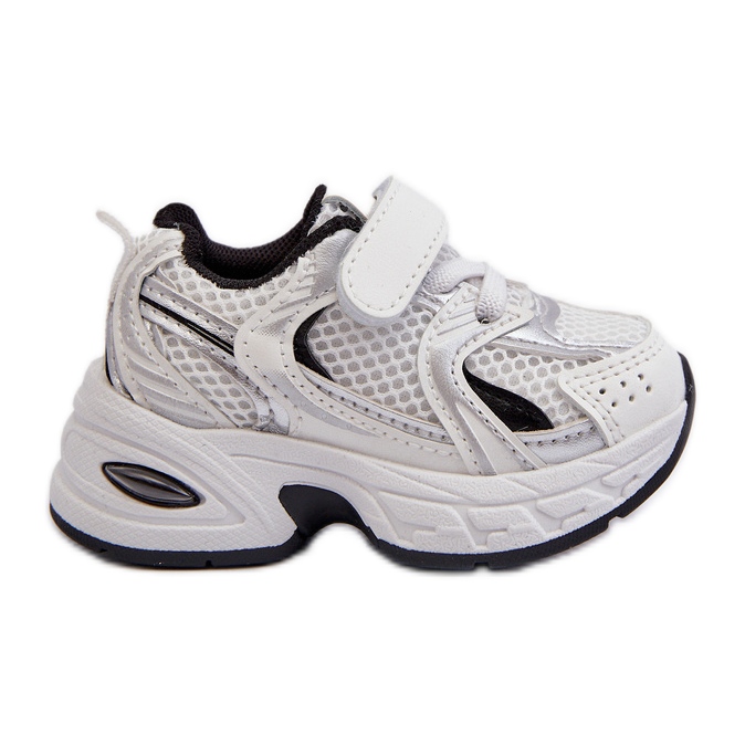 Kinder-Sneaker mit Klettverschluss in Weiß und Schwarz von Ephona