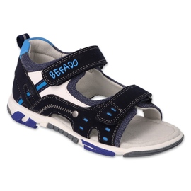 Befado Kindersandalen, Ledereinsatz mit Klettverschluss, 170X104, Marineblau
