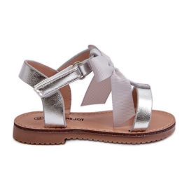 Kindersandalen mit Klettverschluss, Silber Joratia