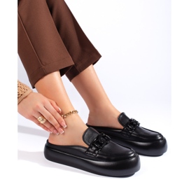 Geschlossene, stylische schwarze Damen-Flip-Flops