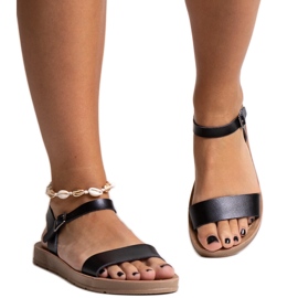 Schwarze Sandalen aus Luigiana-Öko-Leder