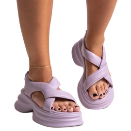 Lila Ledersandalen GOE NN2N4103 violett