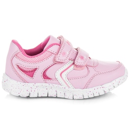 American Club Rosa Stiefel mit Klettverschluss