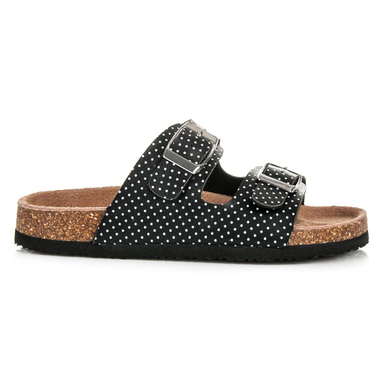 American Club Gepunktete Hausschuhe schwarz