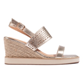 Goldene Damen-Keilsandalen