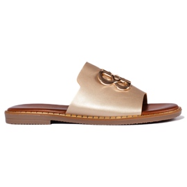 Goldene Damen-Flip-Flops mit Verzierung