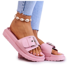 Klassische Hausschuhe mit Schnalle Big Star JJ274A308 Rosa