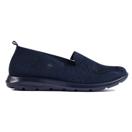 Marineblauer Textil-Slipper für Damen