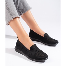 Damen-Slipper aus schwarzem Textil