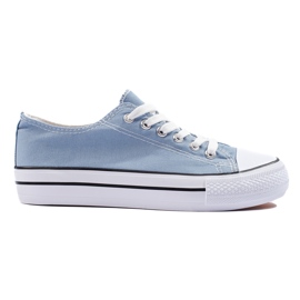 Blaue klassische Damen-Schnürsneaker