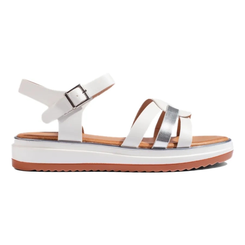 Weiße Plateausandalen für Damen