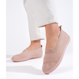Damen-Slipper aus Stoff in Rosa
