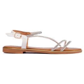 Weiße Glitzer-Sandalen für Damen