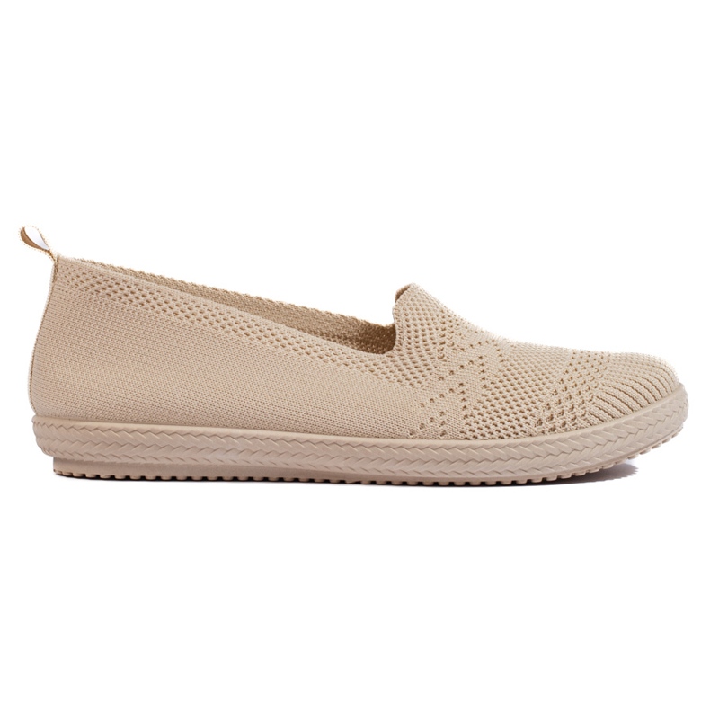 Damen-Slipper aus beigem Stoff