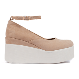 Beige Keilpumps