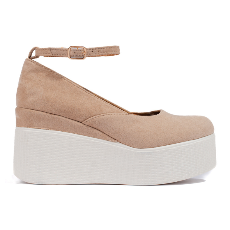 Beige Keilpumps