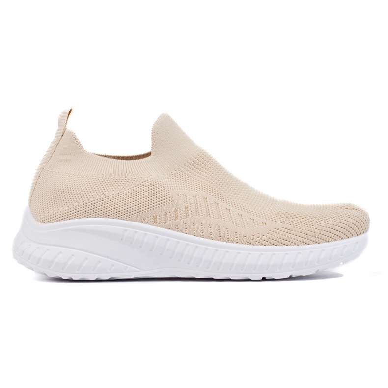 Beigefarbene Slip-On-Sportschuhe für Damen